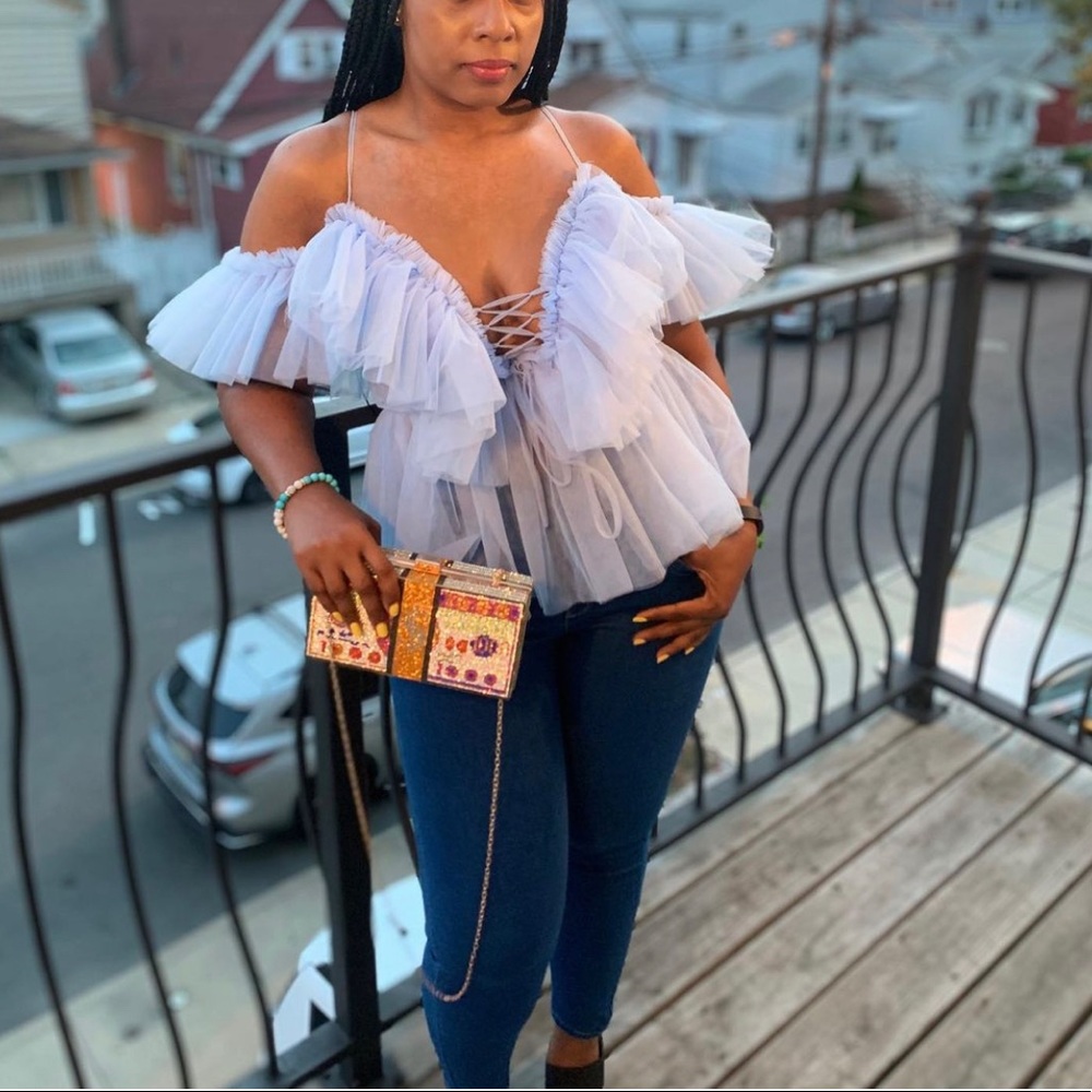 Baby Blue Tulle Top